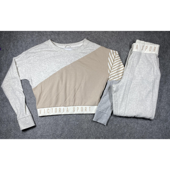 Victoria Sport Sweatshirt Pants Set Womens Small Colorblock Jogger Loungewear - Picture 1 of 14